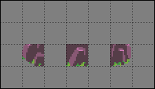Cliff tiles corresponding to the above tiles, positioned one tile lower, since they should go below the cliff top tiles.